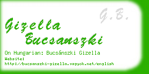 gizella bucsanszki business card